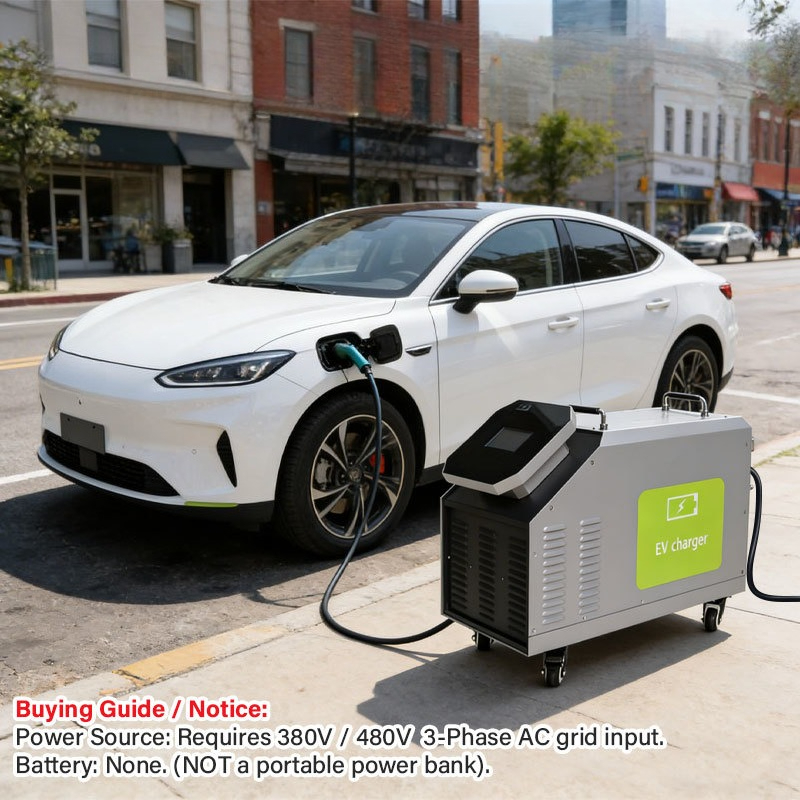 Portable Dc Fast Charger 20Kw Ccs2 - 480V 3 Phase AC Power Input