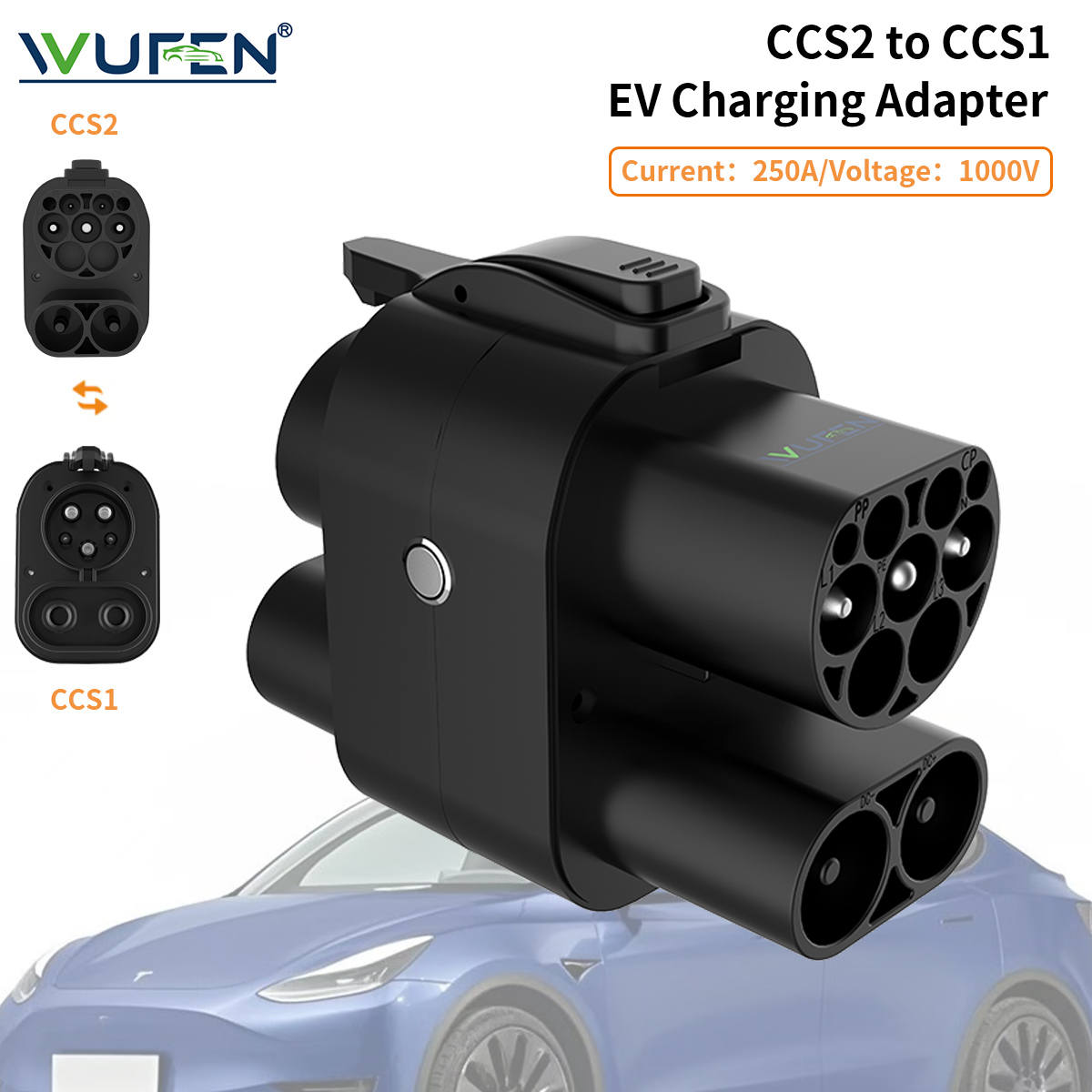 WUFEN CCS2 to CCS1 Adapter AC  - Ccs2 To Ccs1 Fast Charge Adapter 250Kw review and price