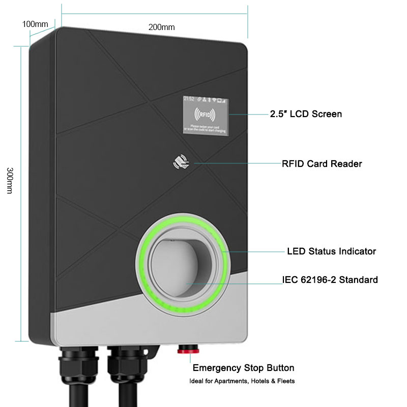 3 Phase 22kW Smart EV Charger  - 22Kw Wallbox Type 2 Ocpp Rfid review and price