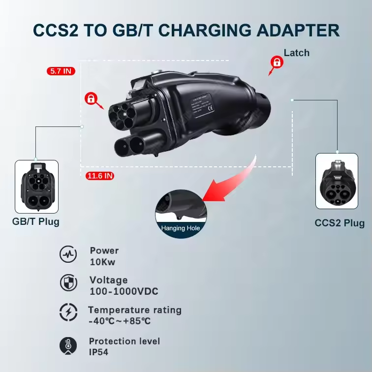 EV DC Charger 200A 250A 1000V  - Gb/T To Ccs2 200A Fast Charging Adapter review and price